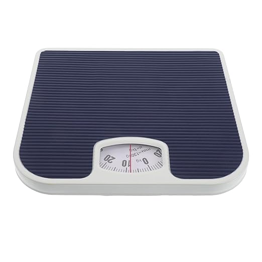 Mechanical Bathroom Scale for Home Use High Precision Analog Body Weight Scale with Large Dial Sturdy Dark Blue for Health Monitoring and Travel