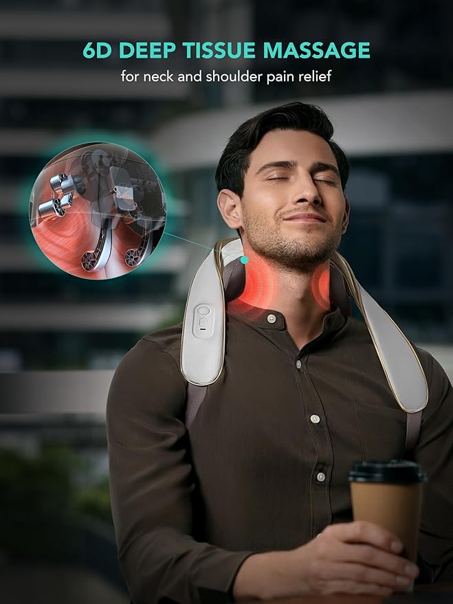 SKG 2025 Neck Massager for Pain Relief Deep Tissue 6D Kneading with Heat Cordless Neck &amp Shoulder Massage Valentine Gift for Men &amp Women H5 Mini