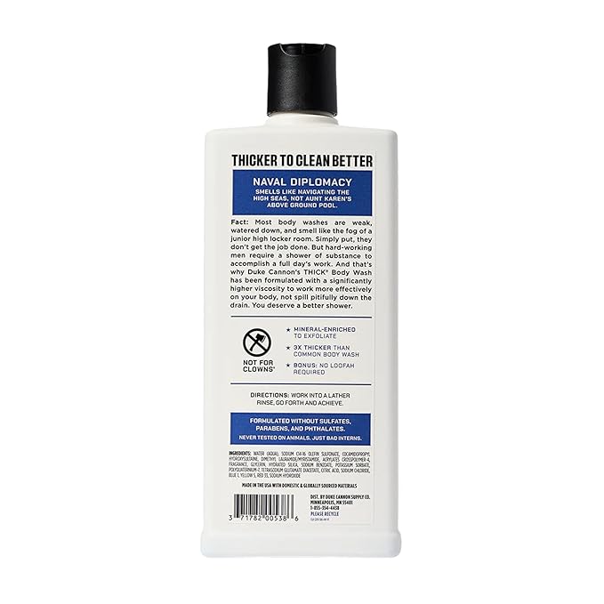 Duke Cannon Supply Co. THICK High-Viscosity Body Wash for Men THICK IN A BOX Variety 3 Pack - Premium Ingredients Plant-Based Thickeners Superior Lather Natural Exfoliate 17.5 Fl Oz (3 Pack)