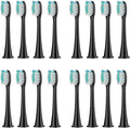 16PCS Replacement Toothbrush Brush HeadsCompatible for Phili Sonic Care and Click-on Handles(16pcs Black)