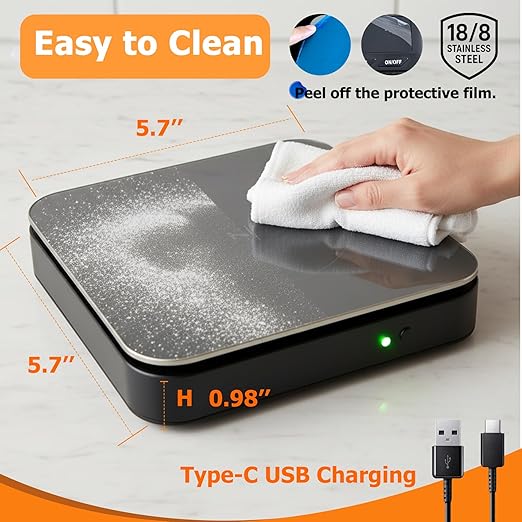 11lb Digital Kitchen Food Scale with Pull Out Display &amp Meat Thermometer 0.1g Precision Wireless Scale for Baking 304 Stainless Steel LED Screen 5 Units USB Rechargeable