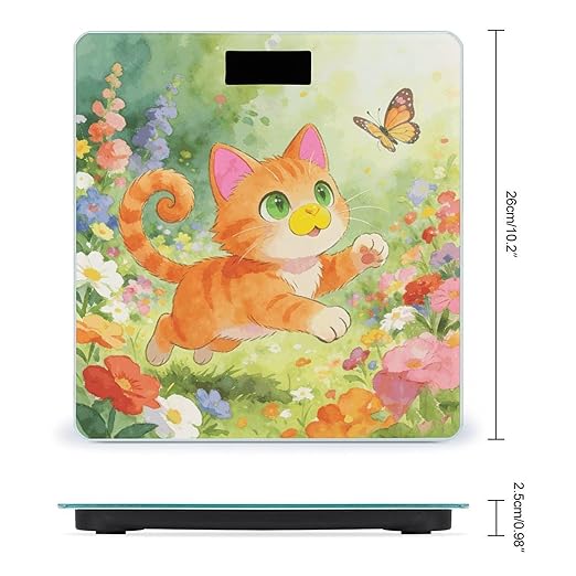 Chasing Butterflies Little Orange Smart Scale for Body Weight Digital Bathroom Scale Toughened Glass Weight Scale with Large LCD Backlight Display High Precision Scales Weighing Machine