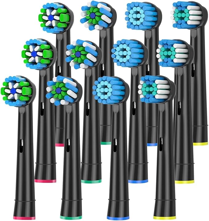 4-12Pack Replacement Toothbrush Heads Compatible For BraunCompatible For Oral B 7000/Pro 1000/9600/ 5000/3000/8000 Electric Toothbrus(Variety Pack-12pcs-B)