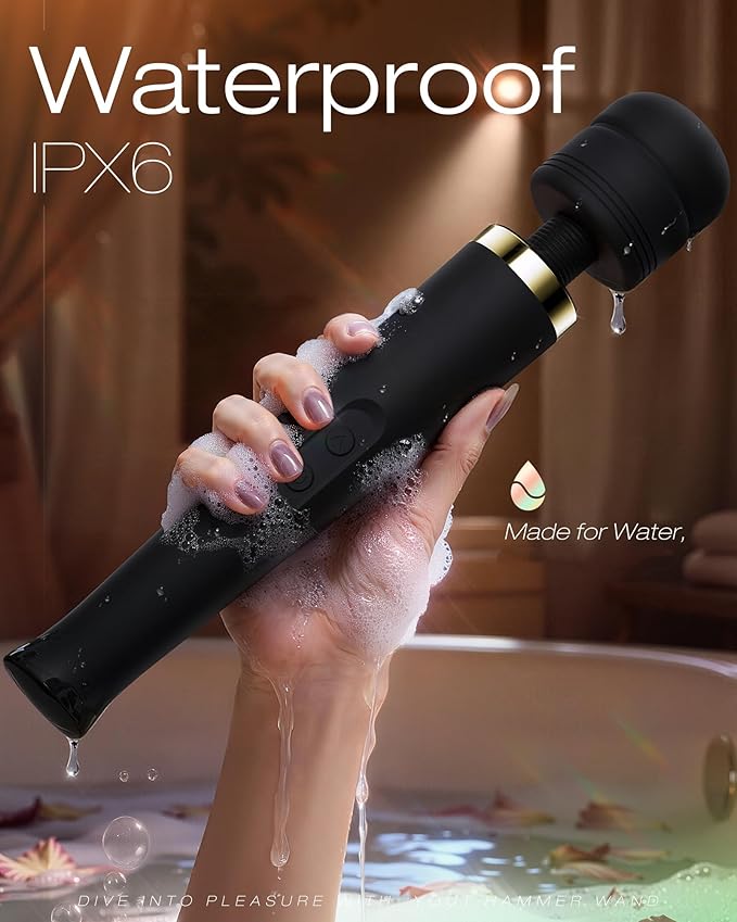 Premium Personal Massagers Woman - Toendi Advanced AI-Sync App Massager Waterproof Body Massager with 8 Speeds &amp 5 Modes 360° Head Massager Muslce Massage Tools Massagers for Women Men Black