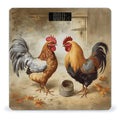 Chicken and Rooster Print Scale for Body Weight Safe Rounded Corners Tempered Glass Digital Bathroom Scale LED Display 400lb Capacity Weight Scales with High Precision Sensors