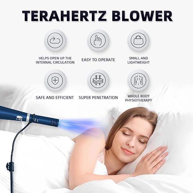 Terahertz (THZ) Wand Therapy Devices Blower Healthy Physiotherapy Plates Electric Heating Therapy Massage Quantum Wellness/Body/Water Enhancement Terahertz Frequency Wand Blue