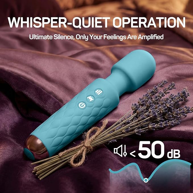 Rechargeable Personal Massager 8-Speed &amp 20-Mode Cordless Handheld Percussion Massager for Neck Back Shoulder Relaxation Quiet Handheld Body Massager with Ergonomic Design(Light Blue)