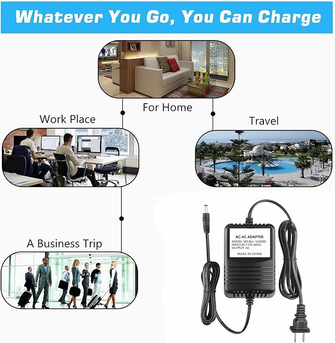 AC-AC Adapter Compatible with BACK2LIFE Back to Life BL2002 Massager Continuous Therapeutic