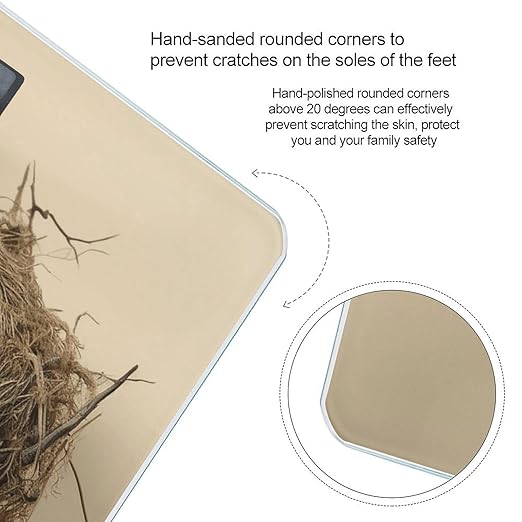 Birds Nest Bathroom Scale for Body Weight LCD Display Digital Bathroom Scale Tempered Glass Bathroom Weight Scales Fashion Smart Scales for Home Bedroom 400 Lb