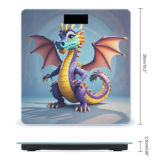 Cartoon Dragon Scale for Body Weight Accurate Digital Bathroom Scale Toughened Glass High Precision Scales Smart Weight Scales with Large LCD Backlight Display Weighing Machine