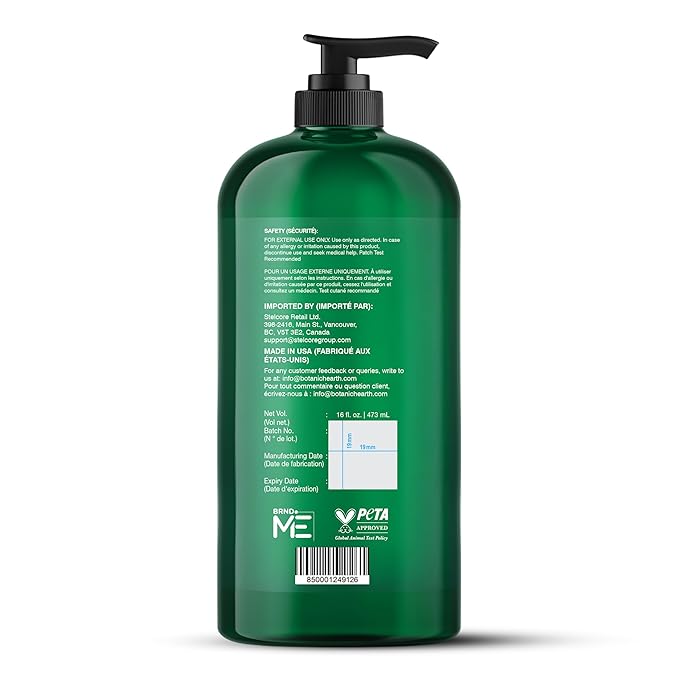 Botanic Hearth Rosemary Mint Hair Oil 2 fl oz + Tea Tree Body Wash 16 fl oz – Hair &amp Body Care Combo with Pure Tea Tree Oil – Refreshing Cleanse – Sulfate &amp Paraben Free – For Men &amp Women