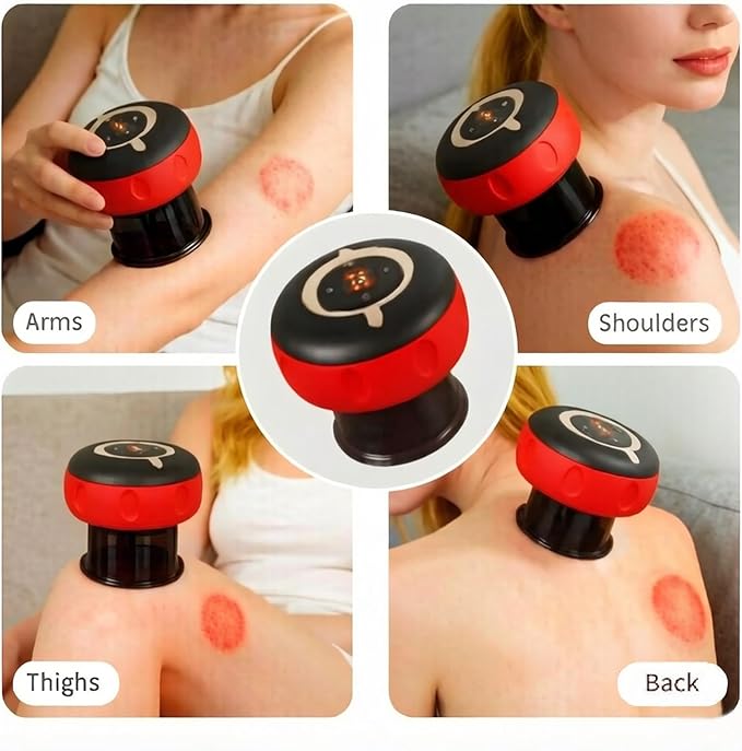 5-in-1 Smart Cupping Therapy Massager Red Light Therapy for Targeted Pain Relief Knots Aches Muscle Soreness Circulation &amp Tighter Skin Portable Cupping Kit