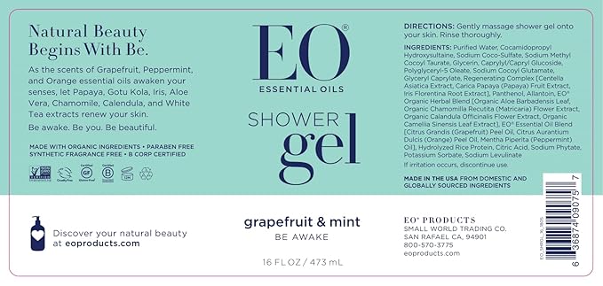 Eo Shower Gel Grapefruit &amp Mint 16 Fl Oz