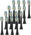 16pcs Toothbrush Heads Replacement Brush Fit Compatible for EasyClean Gum Health(16pcs Black)