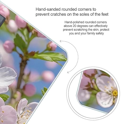 Japanese Cherry Blossom Scale for Body Weight Accurate Digital Bathroom Scale Toughened Glass High Precision Scales Smart Weight Scales with Large LCD Backlight Display Weighing Machine