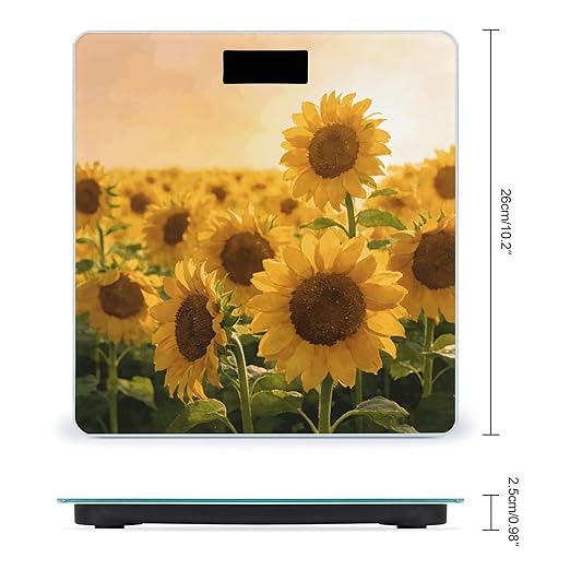 Flower Watercolor Smart Scale for Body Weight Digital Bathroom Scale Toughened Glass Weight Scale with Large LCD Backlight Display High Precision Scales Weighing Machine