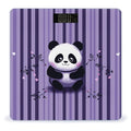 Purple Striped Panda Bathroom Scale Automatic Power On/Off Body Scales LCD Backlight Display Square Digital Scale Rounded Corners Bathroom Scales for Home Bedrooms