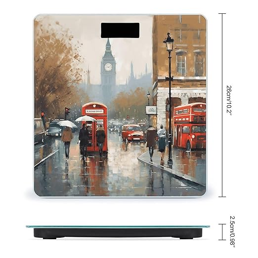 London Impression Scale for Body Weight Digital Bathroom Scale Accurate Smart Weight Scales with Large Display Weighing Machine High Precision Scales