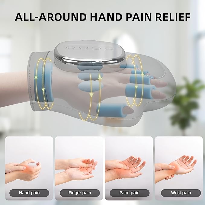 2026 NEW Smart Hand Massager with Heat and Compression – 3 Modes 5 Intensities Wireless Air Pressure for Arthritis &amp Hand Pain Relief – Portable for Home Office Travel – Ideal Wellness Gift