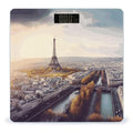 Aerial View of Paris Cityscape Digital Bathroom Scale for Body Weight with High Precision Digital Weighing Scale with BMI Clear LCD Display and Step-On Measures Weight Up to 180kg