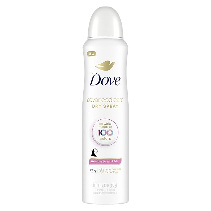 Dove Sensitive Skin Body Wash 30.6 fl oz (Pack of 3) and Advanced Care Antiperspirant Deodorant Spray with Pro-Ceramide Technology