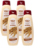 YOLY Oatmeal Body Wash - Daily Moisturizing For Dry &amp Sensitive Skin Refreshing &amp Rejuvenating 25.3 Fl Oz (Pack of 4)