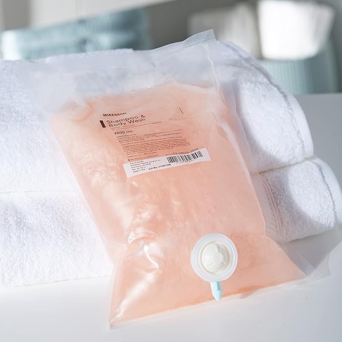 McKesson Body Wash and Shampoo Refill Bag Apricot Scent 2000 mL 4 Count