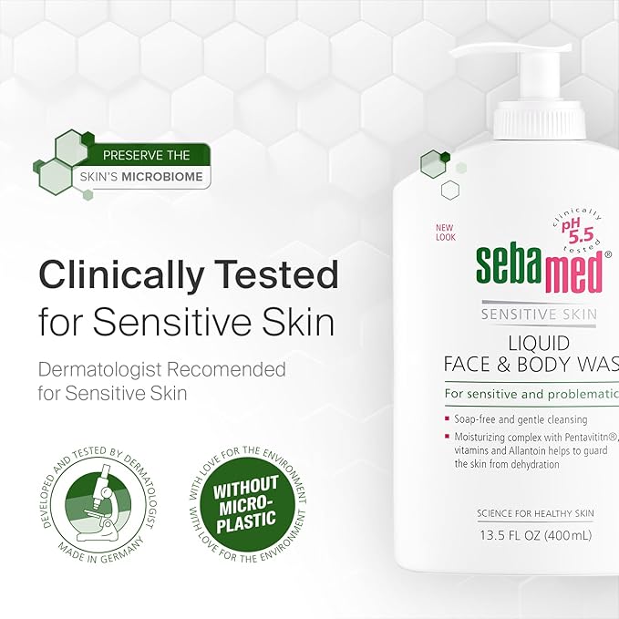 SEBAMED Liquid Face &amp Body Wash with Pump 400ml 2 Pack