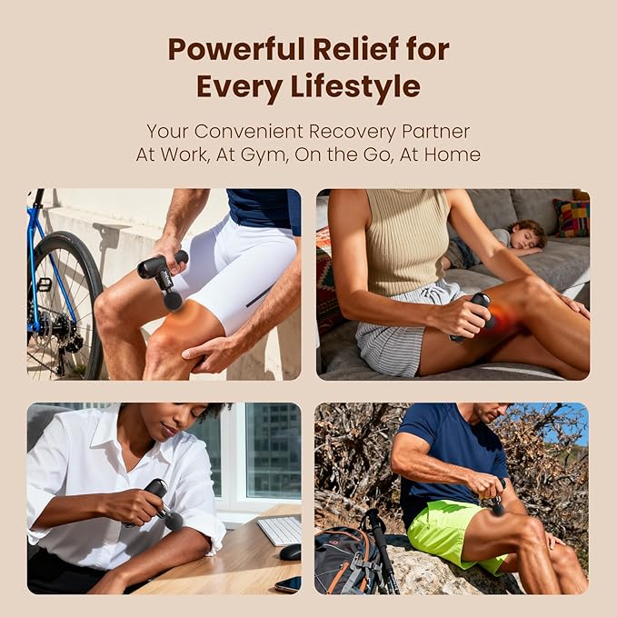 BOB AND BRAD Q2 Mini Massage Gun Pocket-Sized Deep Tissue Massager Gun Portable Percussion Muscle Massager Gun Ultra Small &amp Quiet Muscle Massage Gun for Muscle Recovery with Carry Case