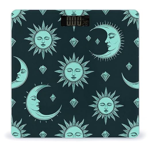 Men's Fashion Automatic Switch Digital Bathroom Weighing Scale Smart Scale Trippy Sun Moon Star