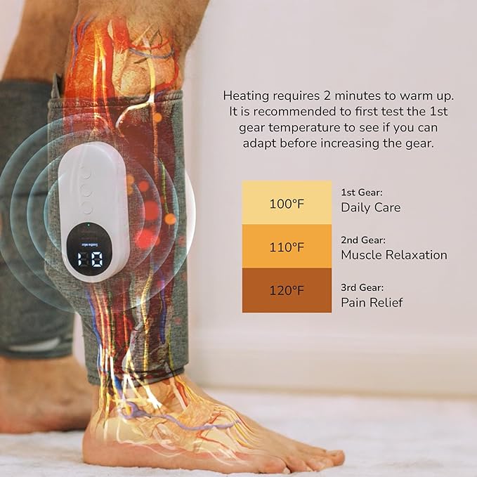nooro 3-in-1 Leg Massager - Advanced System - Support for Legs and Feet Discomfort Helps with Muscle Stiffness Stimulates Natural Calf Wellness