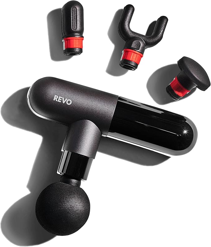 The Pill by REVO - Handheld Deep Tissue Electric Massage Gun with 4 Attachments - Powerful Sleek Ergonomic Lightweight - Compact and Easy to Hold Percussion Muscle Massager