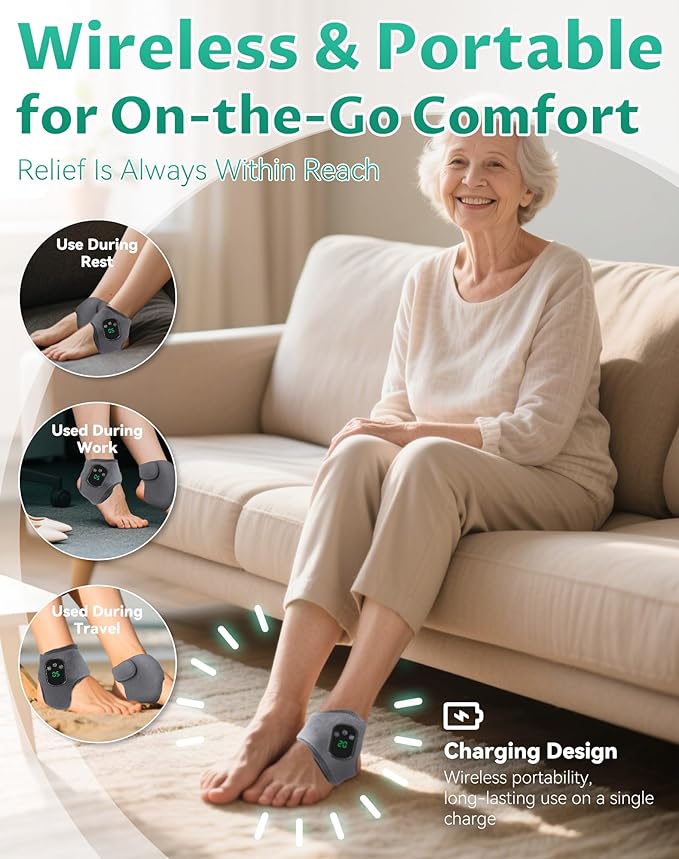 3 in 1 Massager 3 in 1 Neuropathy Foot Massage with 3 Vibration Mode 5 Heat Leavel 3 in 1 Massager One-Click Operation Wireless Lengthened(2pcs)