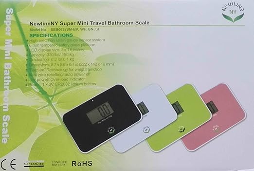 NewlineNY Auto Step On Super Mini Travel Bathroom Scale 5.25 x 8.5 SBB0638SM: Strawberry Ice