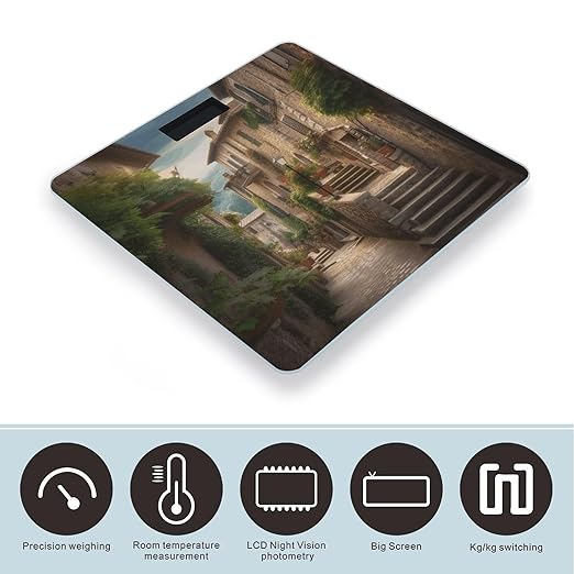 Italy Tuscan Scale for Body Weight High Precision Digital Weight Scales with LCD Display Anti-Slip Sturdy Slim Tempered Glass Bathroom Scale for Home Use
