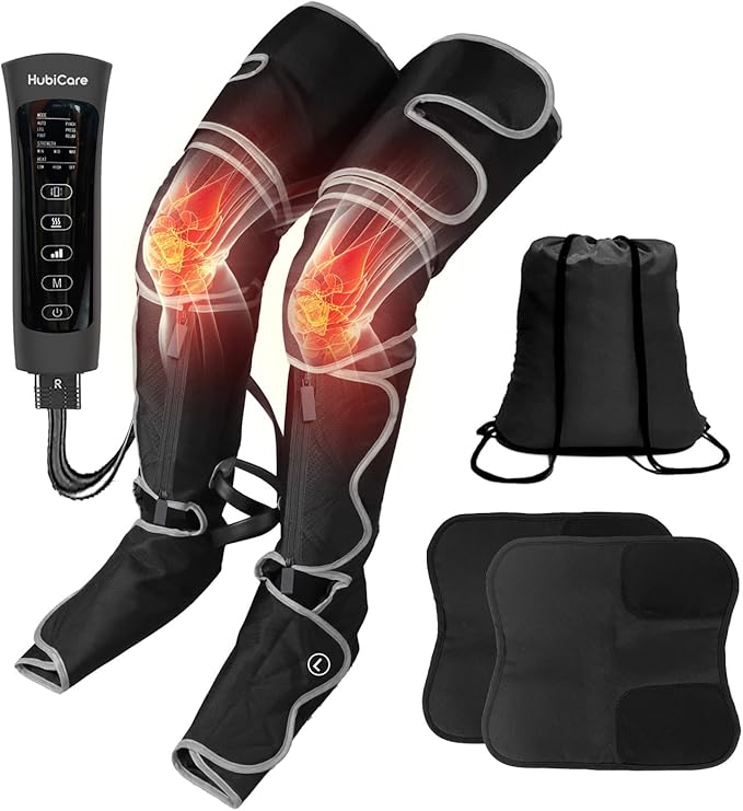 HuBDIC HubiCare Leg Massager Air Compression Leg Massager with Heat and Vibration for Circulation and Pain Relief 6 Modes with 3 Intensities Reduce Swelling Muscles Relaxation