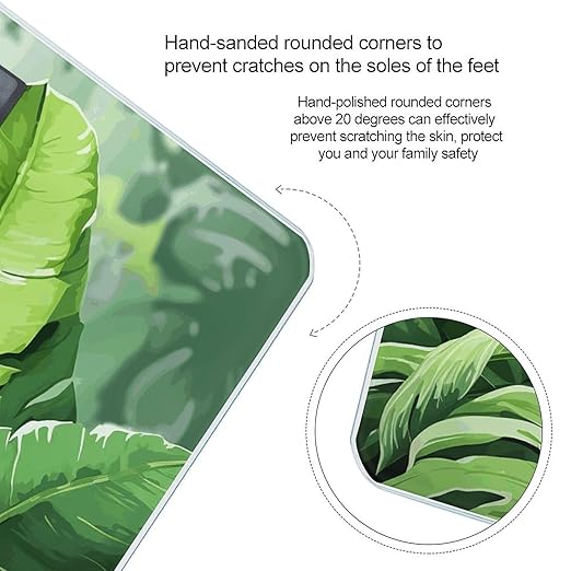 Cute Banana Leaves Scale for Body Weight Accurate Digital Bathroom Scale Toughened Glass High Precision Scales Smart Weight Scales with Large LCD Backlight Display Weighing Machine