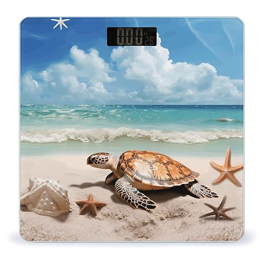 Sea Turtle Starfish Scale for Body Weight Smart Scales Digital Bathroom Scale High Precision Weighing Scales with Large Display Weighing Machine for People