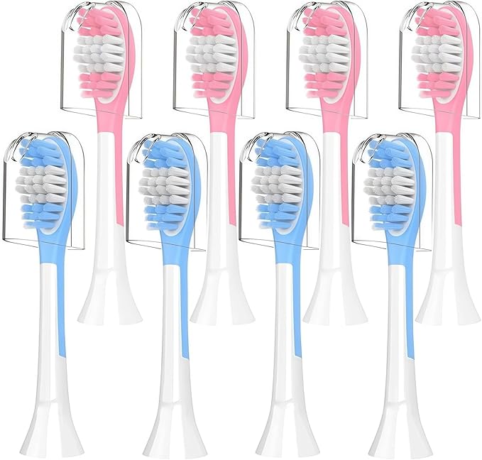Kids Replacement Heads Compatible with Philips Hx6320 HX6321 HX6032/94 HX6331 HX6340 Kids Toothbrush Over 7 Years