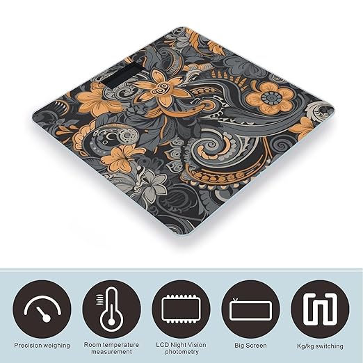 Flowers and Shamans Bathroom ScaleHighly Accurate Digital Weighing Machine for People Bright LED Display Weight Scale for The Aldult Home Use