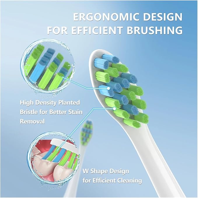 Replacement Toothbrush Heads with Covers for 7am2m AM101/AM105 Electric10 Pack(Black)