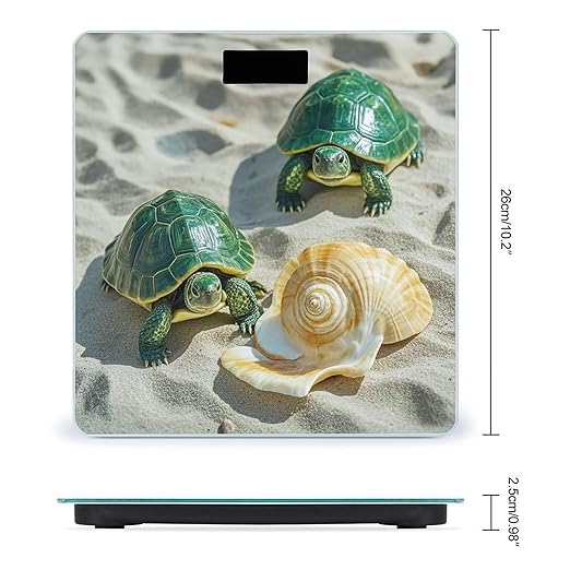 Two Turtles and Shells Scale for Body Weight Highly Accurate Digital Bathroom Body Scale Digital Bathroom Scales for People Anti-Slip Large LCD Display Smart Scales