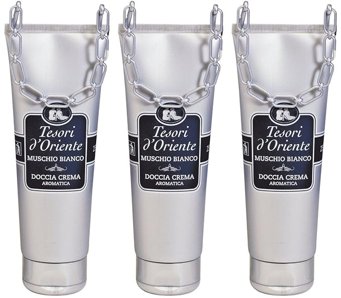 Tesori d'Oriente:Muschio Bianco White Musk Shower Cream 8.45fl.oz (250ml) Packages (Pack of 3) [ Italian Import ]