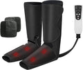 Air Compression Leg Massager with Heat Leg Massager Simulates Kneading and Stroking of Tissues by Using an Inflatable Garment Gifts for Women Men (Black)