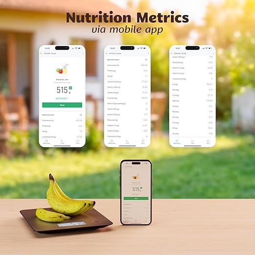 Smart Body Composition Scale &amp Smart Food Scale Combo Bluetooth Digital Bathroom Weight Scale with BMI Body Fat &amp Muscle + Nutrition Kitchen Scale for Calories &amp Macros