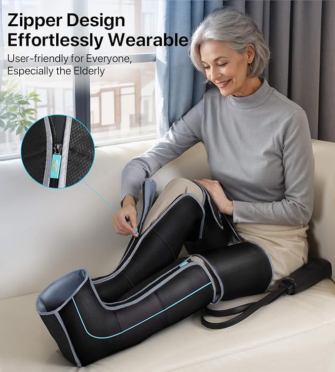 ALLJOY Christmas Gifts for Men Women Leg Massager for Circulation and Pain Relief FSA Sequential Compression Boots for Leg Recovery Leg Massager with Heat and Compression