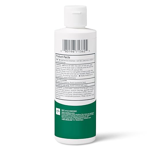 Medline Remedy Essentials Shampoo and Body Wash (8 fl oz) 48 Count Kiwi Mango Scent Full Body Cleanser with Aloe For Adults &amp Elderly Easy Rinse Gel for Bath Shower or Bedside Bathing