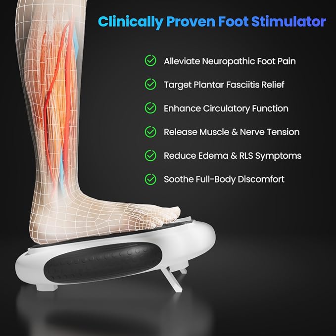 Professional Foot Massager for Neuropathy Foot Circulation Stimulator with Magnetic Storage EMS &amp TENS &amp EPT &amp NMES+ 4-in-1 Therapies Effective Foot Pain Relief