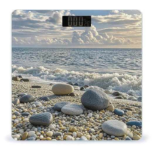 Stones on Beach Scale for Body Weight Digital Bathroom Scale Accurate Smart Weight Scales with Large Display Weighing Machine High Precision Scales