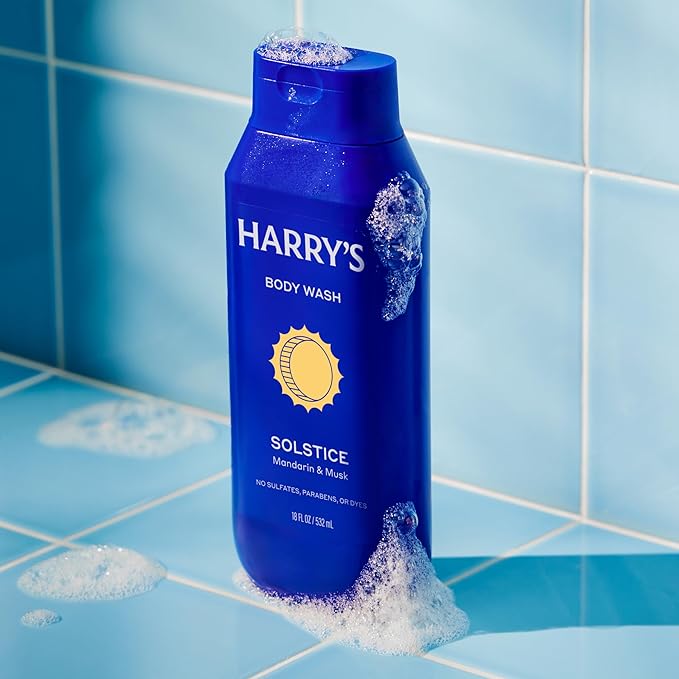 Harry's Men's Body Wash - Solstice Scent - (3 Pack) 18 fl oz - Shower Gel for Men - No Parabens Sulfates or Dyes